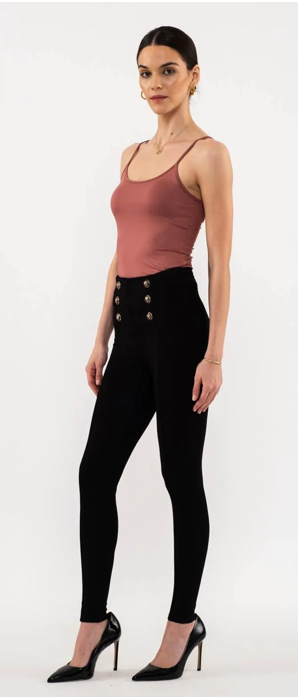 Black High Waisted Skinny Sailor Pants